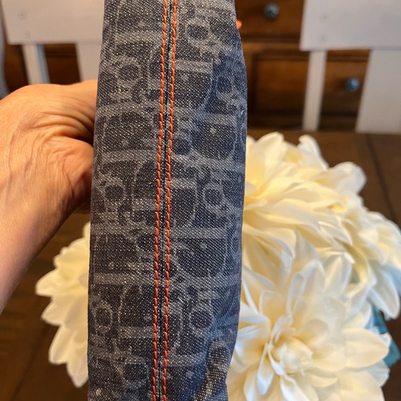 RARE DIOR DENIM OBLIQUE POUCH - Picture 6 of 12